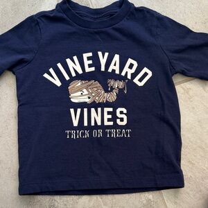 Vineyard Vines Kids Navy Trick or Treat Long Sleeve Tee